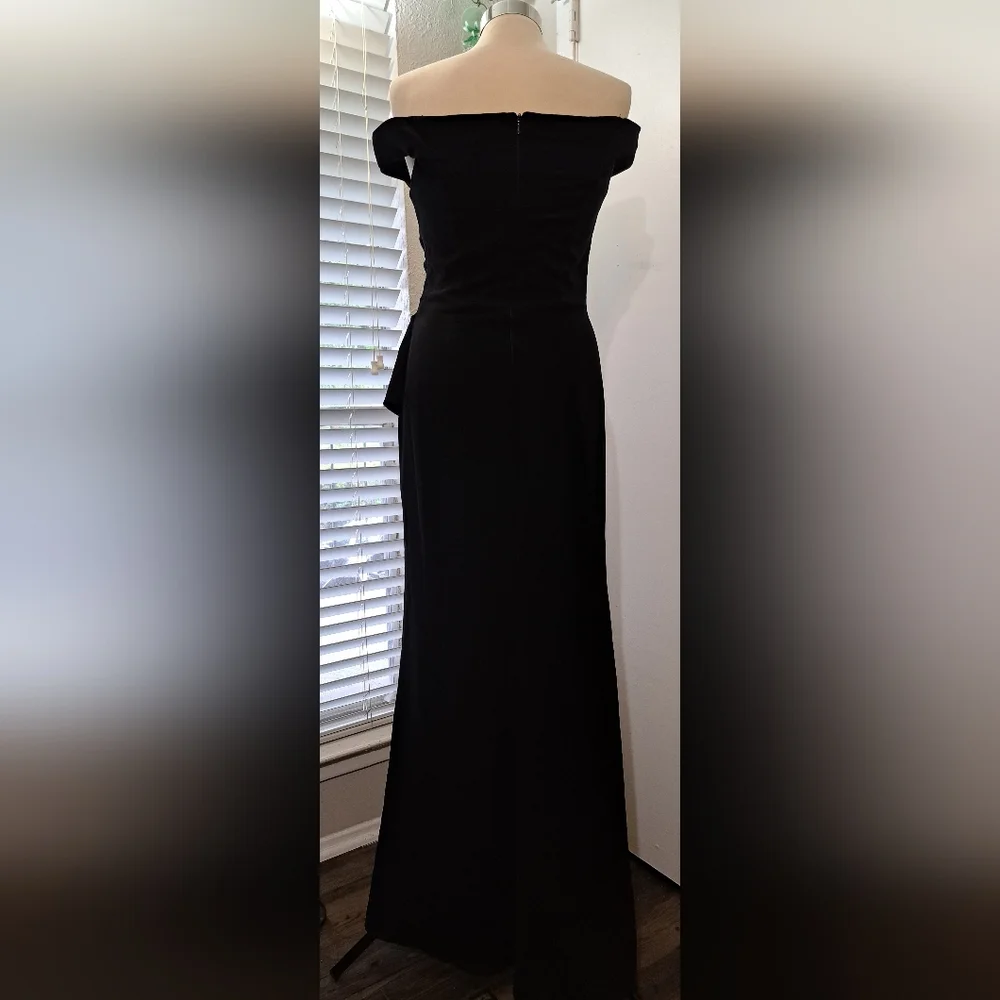 Slate & Willow Cobalt Contrast Ruffle Gown - Picture 7 of 8